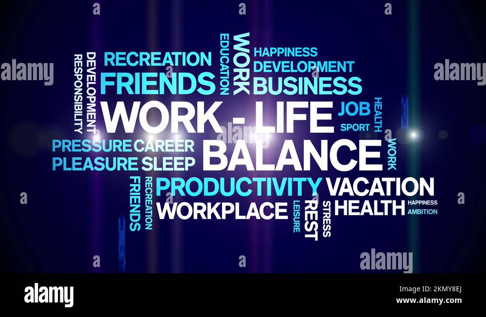 Work-life balance animated word cloud,design animation typography ...