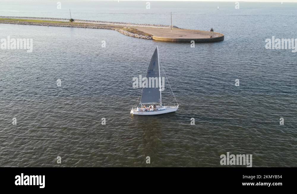 Sailing Boat At Lake Pontchartrain Near Southern Yacht Club In New
