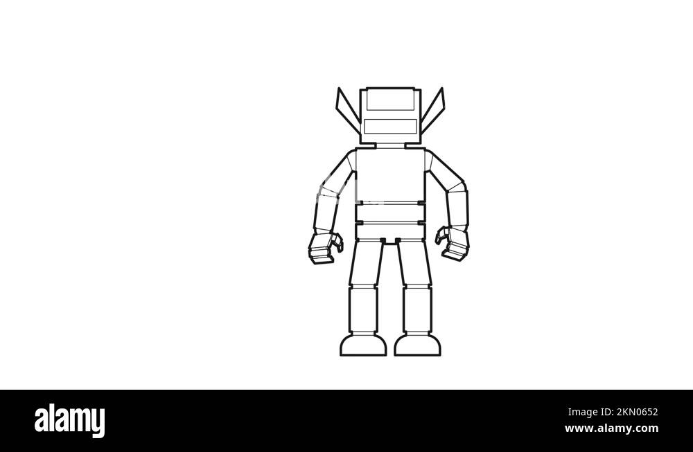 Humanoid robot icon animation Stock Video Footage - Alamy
