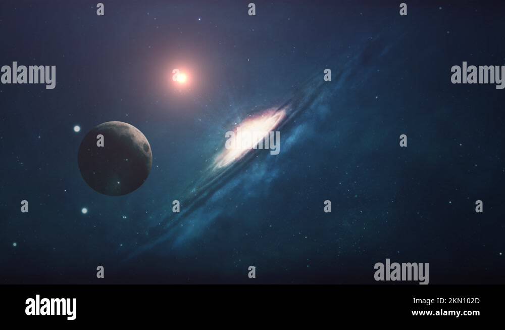 galaxies and planets in the universe Stock Video Footage - Alamy