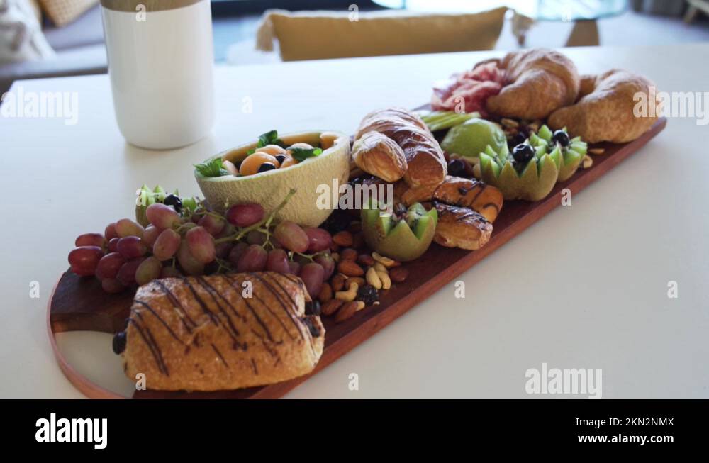 Continental breakfast platter for guests of luxury holiday propery