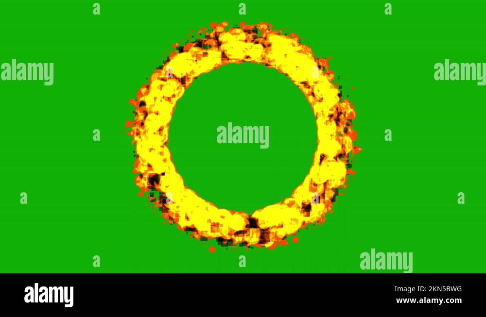 Anime fire circle green screen motion graphics Stock Video Footage Alamy