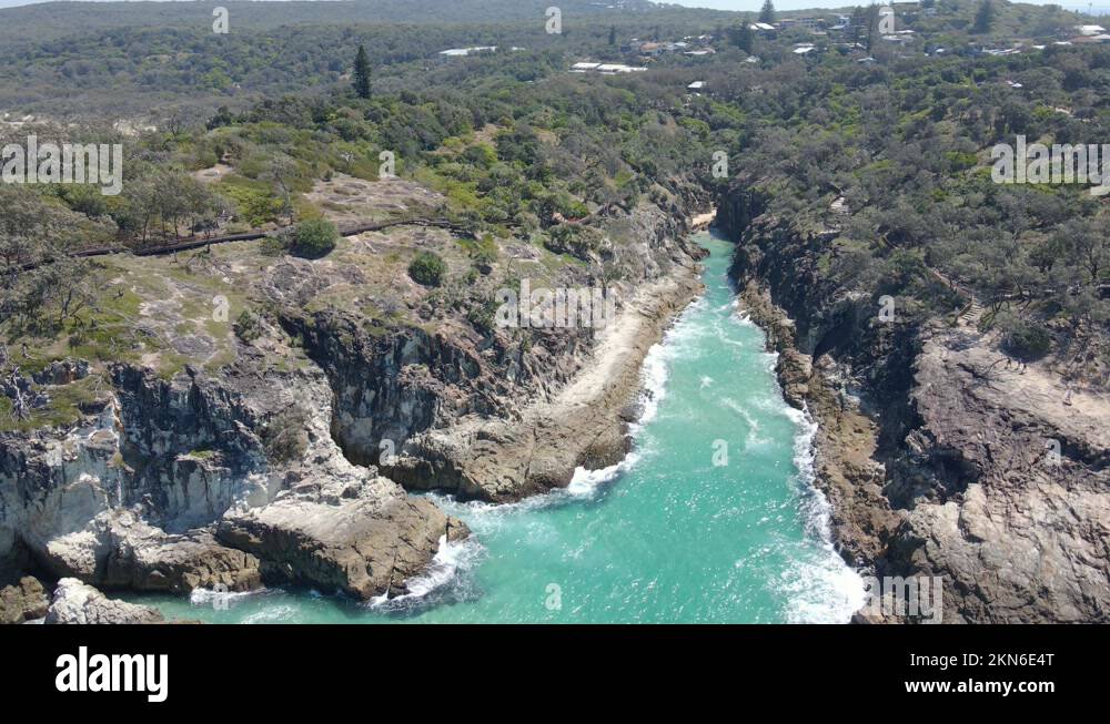 Splashing Sea Water At North Walk In Point Lookout, Queensland Stock Video Footage Alamy