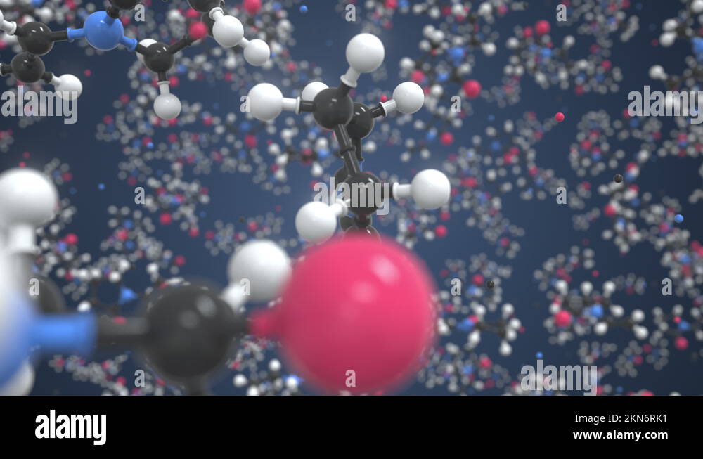 Polyvinylpyrrolidone molecule made with balls, scientific molecular