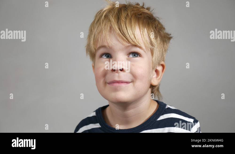 Child Nod Head Yes Agree Understand Gesture. Happy Facial Expression