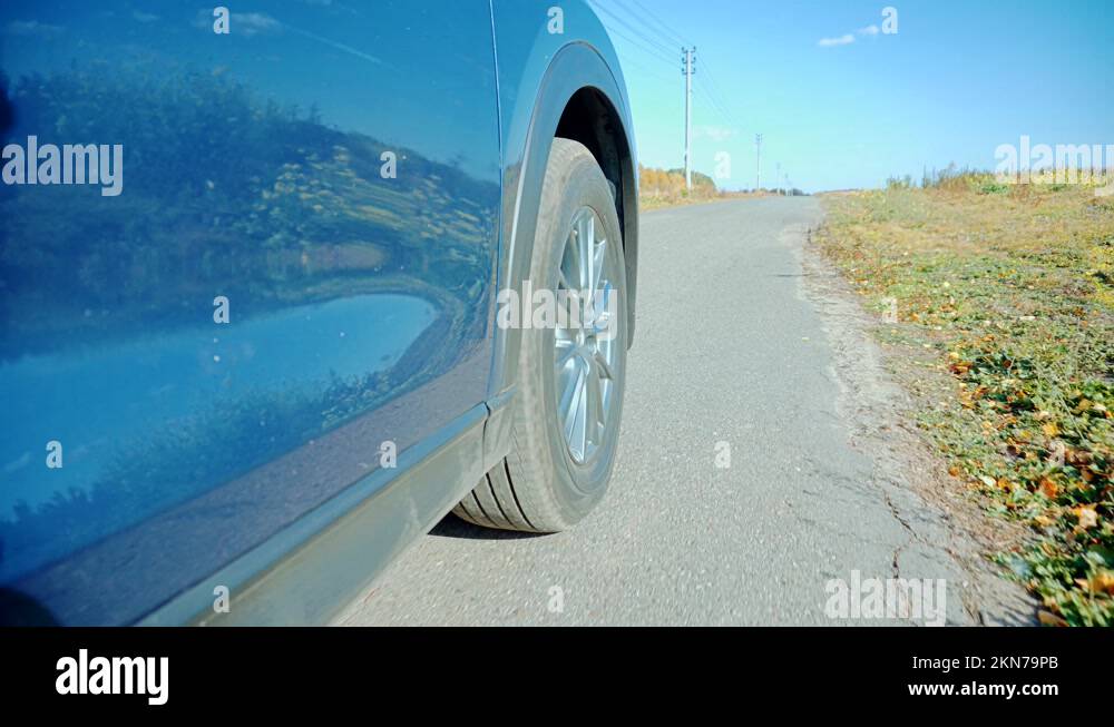 Spinning Car Wheel Road Trip. Car Wheel And Rim. Car Traveling Vacation Stock Video Footage Alamy