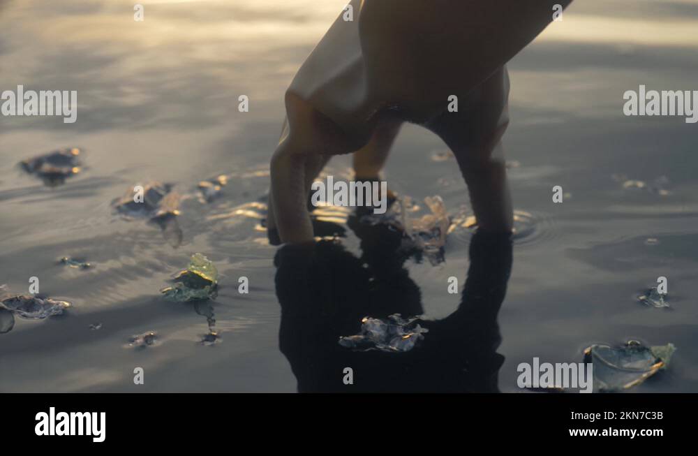 world's plastic pollution crisis. plastic trash in ocean. used