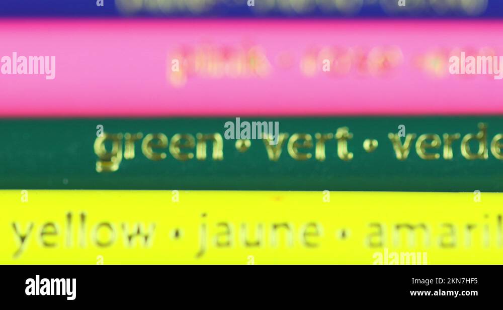 Color Pencils With Gold Carved Color Names In English, French, And