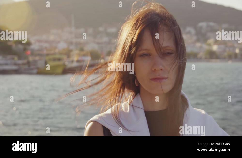 Young woman hair blowing in Stock Videos & Footage HD and 4K Video