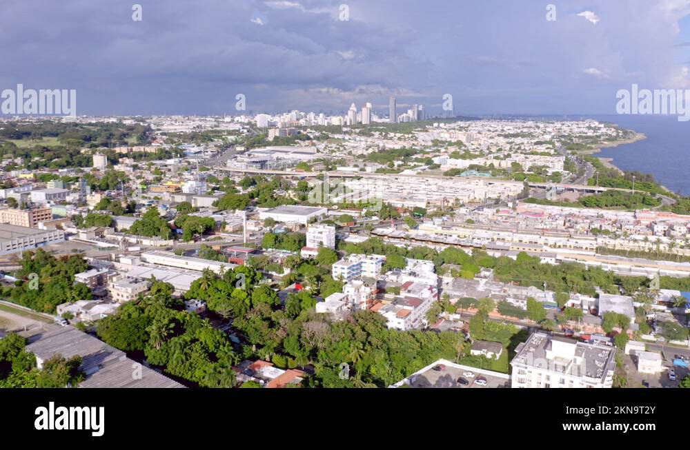Ascending Drone Reveals Santo Domingo City In The Dominican Republic