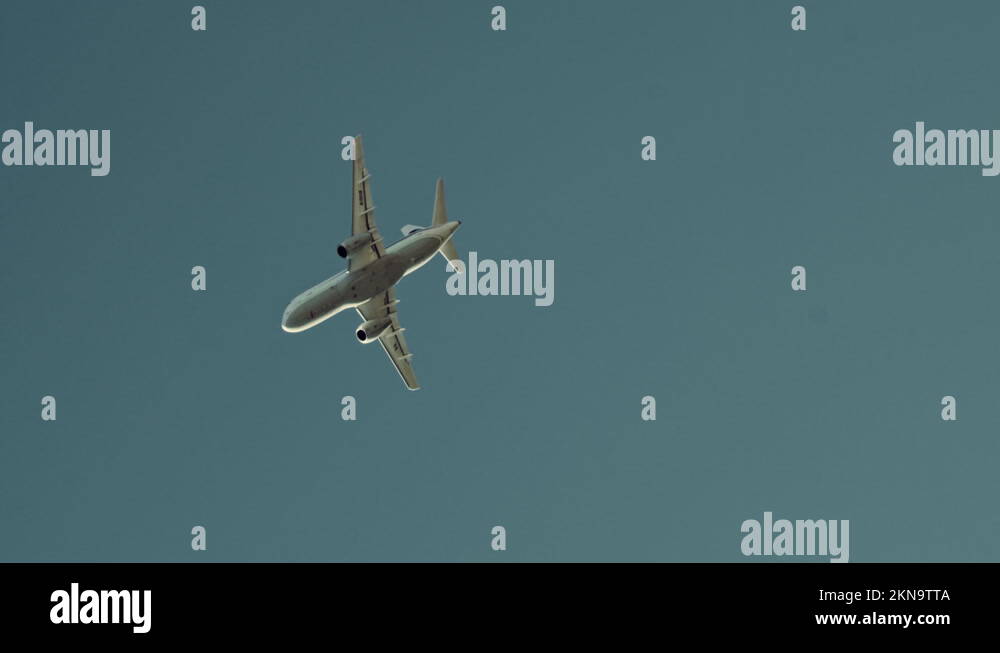 Sukhoi Superjet plane overhead takeoff Stock Video Footage - Alamy