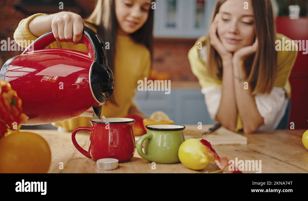 Girl pouring boiling water Stock Videos & Footage HD and 4K Video