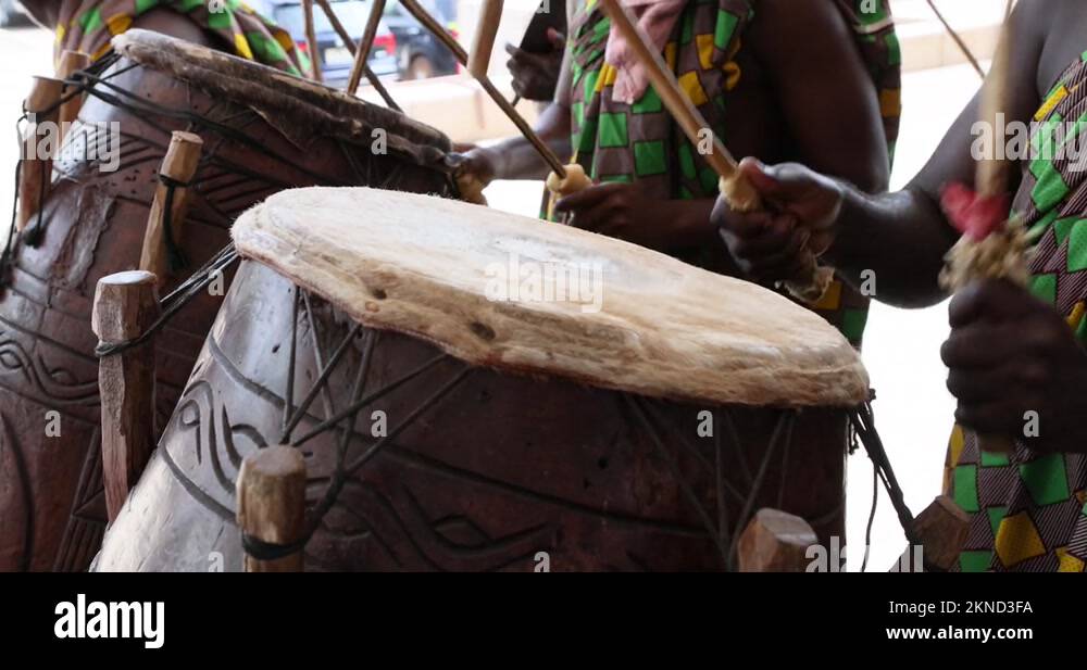 African traditional drums and musicians Accra Ghana 4K Stock Video