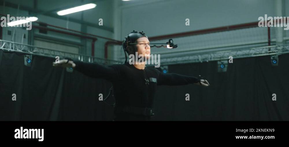 BTS Actor is standing in Tpose for calibrating motion capture