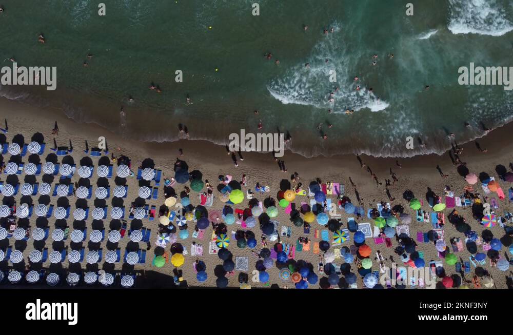 Birds eye view people with umbrellas Stock Videos & Footage HD and 4K