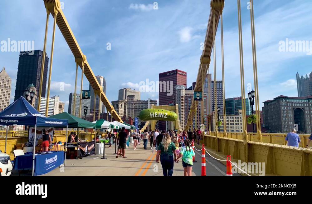 Andy Warhol bridge during Picklesburgh food festival in Pittsburgh
