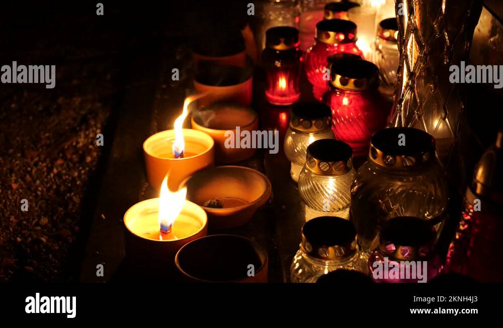 Traditional grave candles Stock Videos & Footage HD and 4K Video