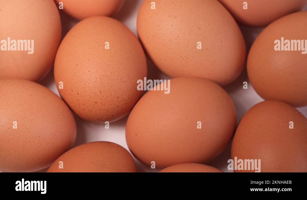 Chicken egg, rotation shot, Chicken fresh raw eggs. Many fresh raw