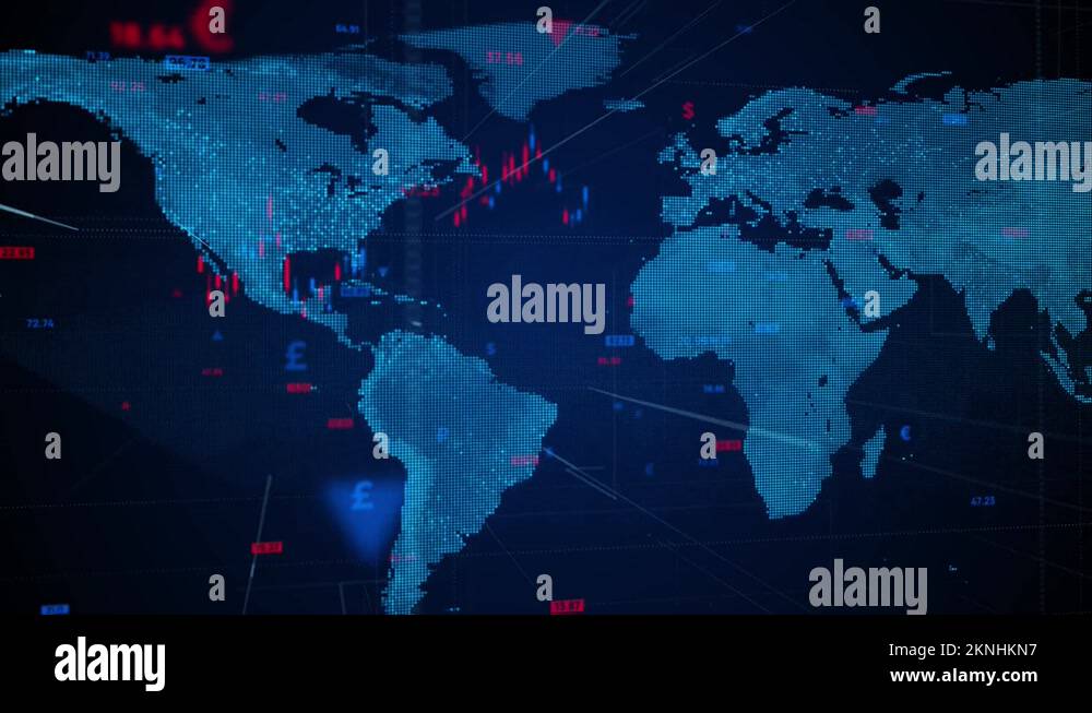 World map and financial chart concept. Global finance. Fintech Stock ...