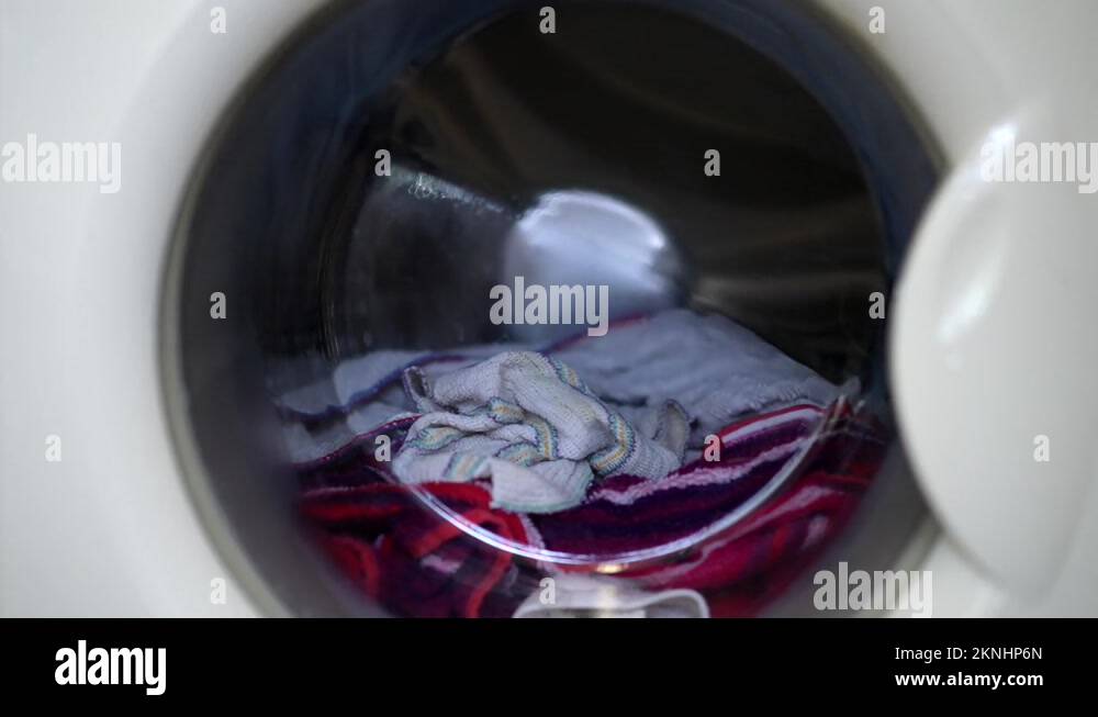 Washing Machine Spinning Laundry At Home, 4K Real Time Stock Video Footage Alamy