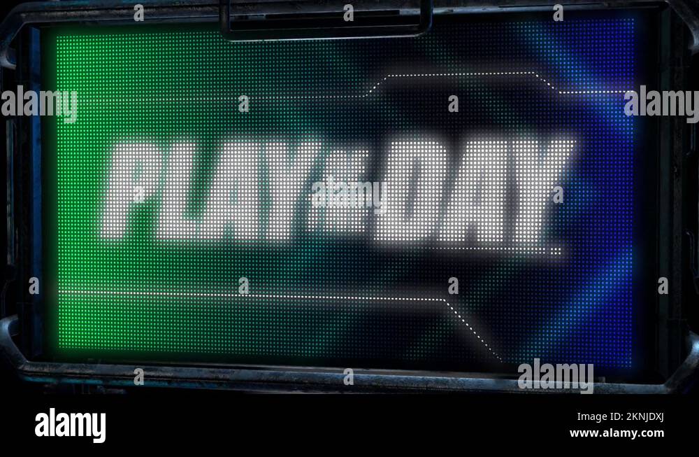 3D animated motion graphics design of a hi tech screen flashing a Stock