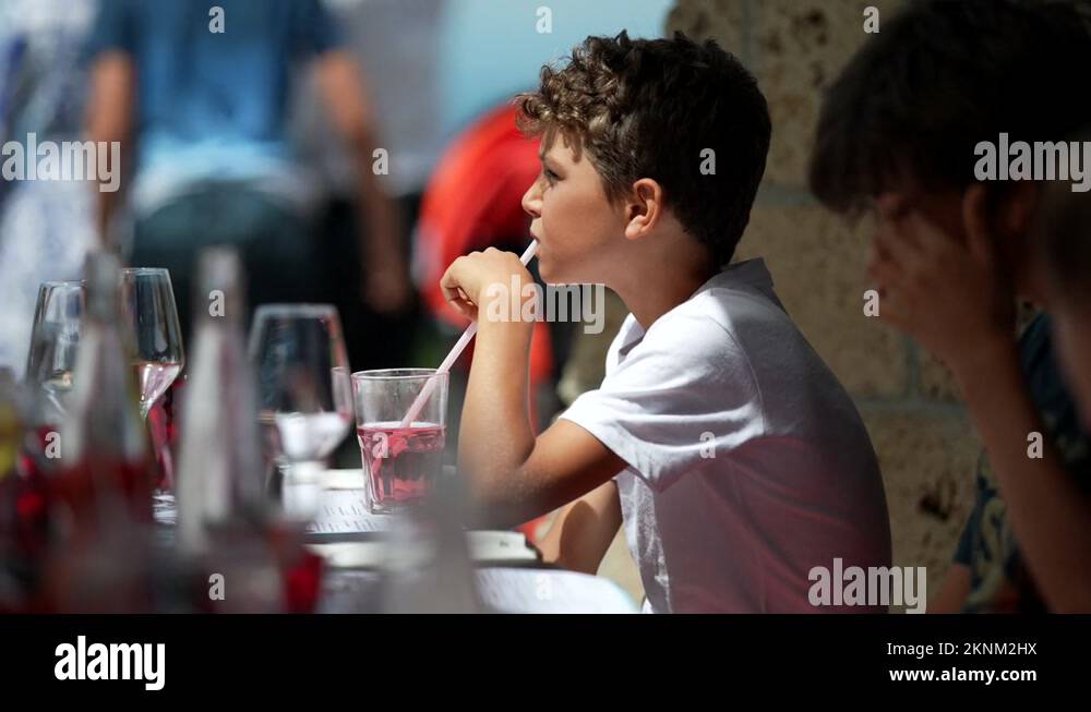 Boy drinking water straw Stock Videos & Footage HD and 4K Video Clips