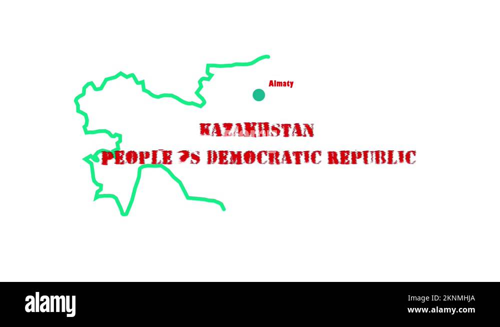 Map of Kazakhstan with pin of country capital. Kazakhstan Map with