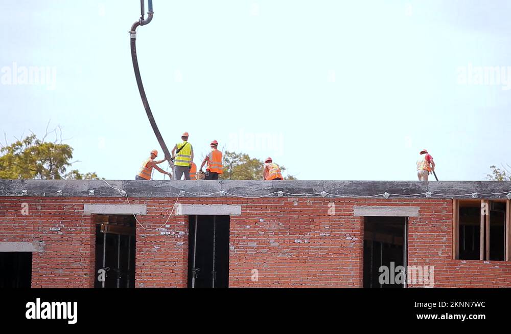 Reinforced Concrete. Workers Make A Reinforced Concrete Structure ...