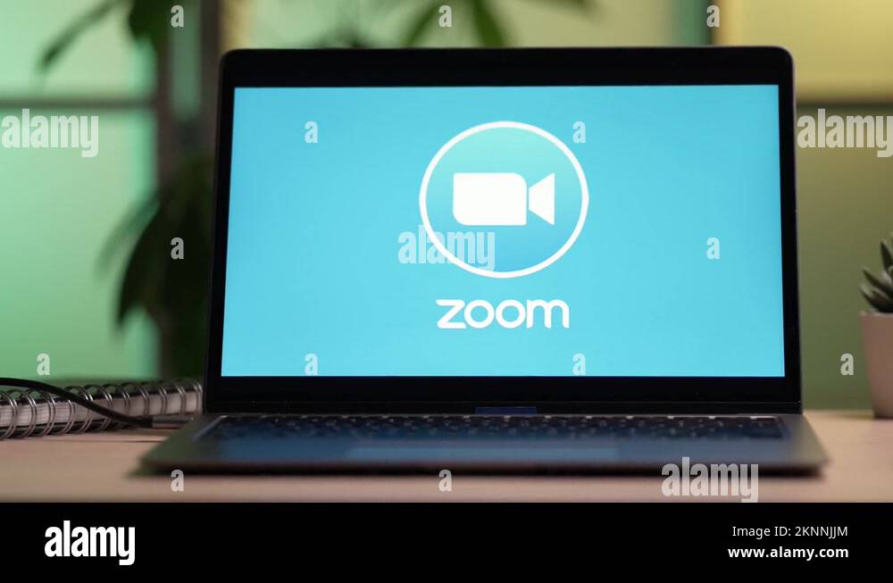 Zoom Video Chat app on a Laptop Computer Screen Stock Video Footage Alamy