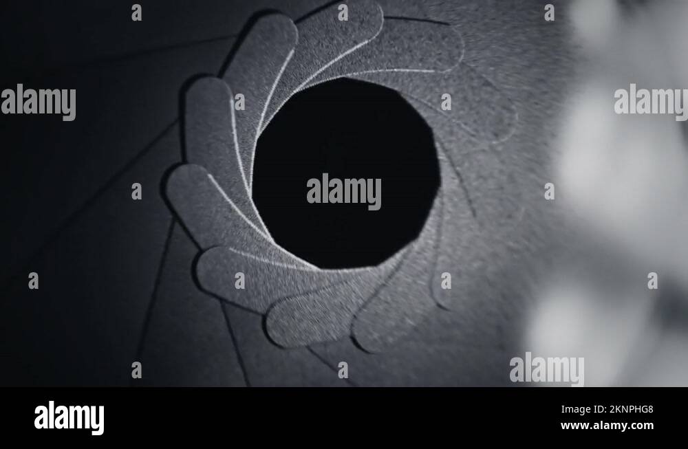 Adjusting aperture on camera lens. Close up view. Iris blades open and close Stock Video Footage