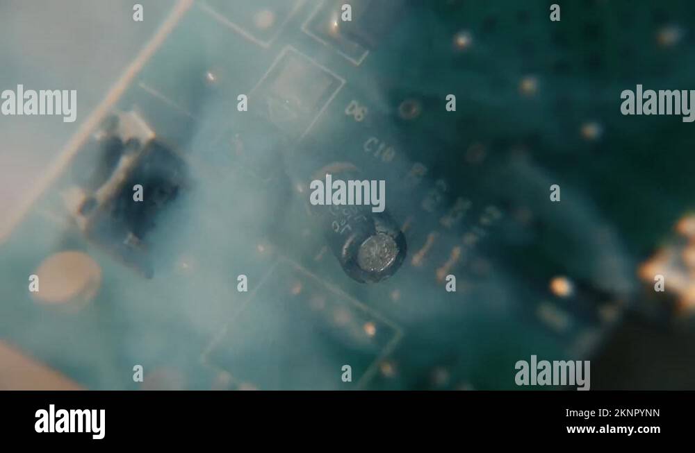 Capacitor explosion. Fire and sparks. Short circuit Stock Video Footage Alamy