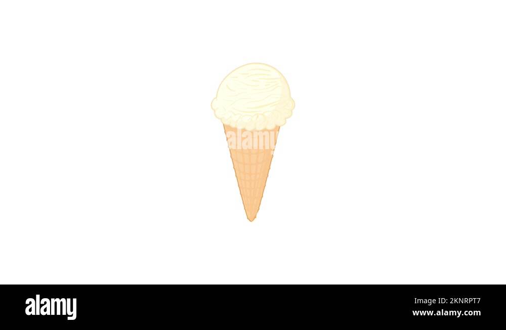 Cartoon vanilla ice cream cone Stock Videos & Footage - HD and 4K Video ...