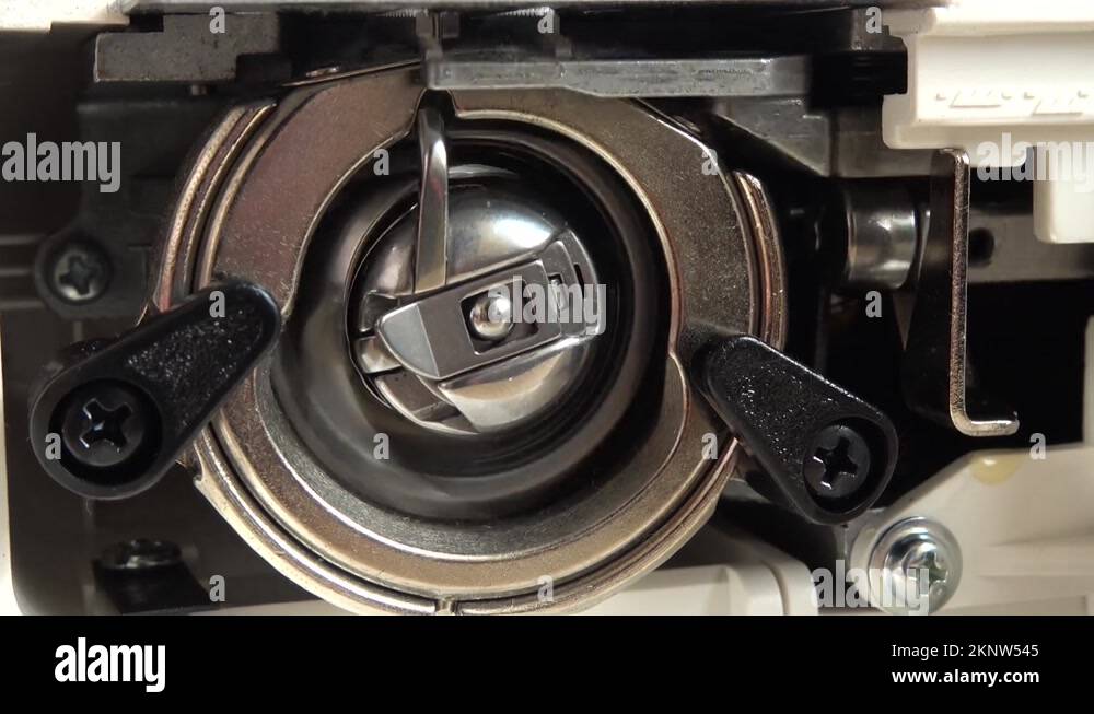 Elements of the sewing machine mechanism at work. Internal Stock Video