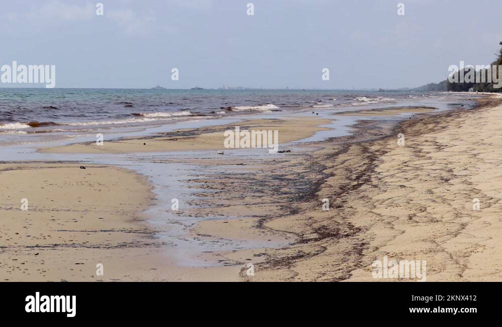 Oil Spill At Mae Ram Phueng Beach Leaked From An Underwater Pipeline In