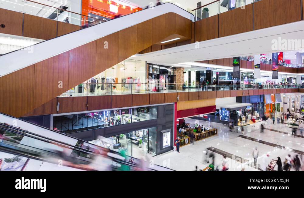 famous dubai city mall inside interior 4k time lapse uae Stock Video ...