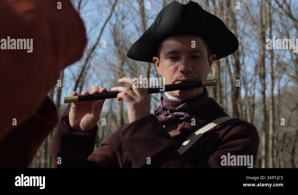 Fifer from the Revolutionary War era with flintlock muskets - March ...
