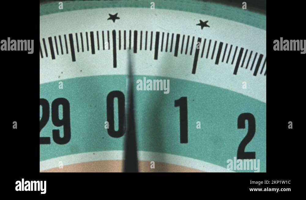 1950s Needle on gauge of scale points to zero. Needle on gauge of