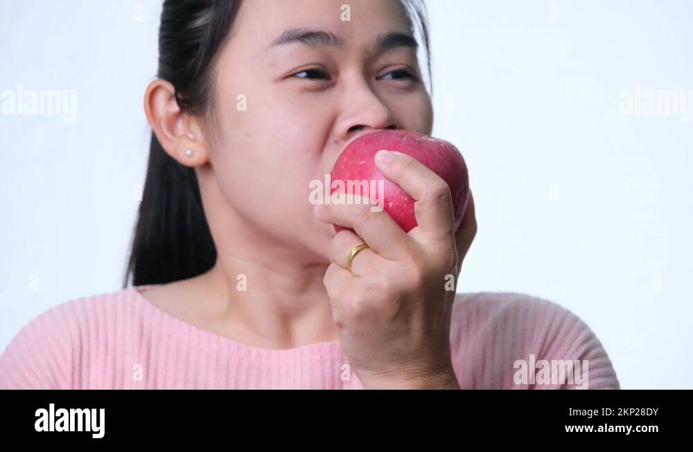 Woman eat apple teeth Stock Videos & Footage HD and 4K Video Clips