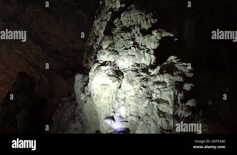 inside one of the biggest cave in Mexico, Cacahuamilpa caves in the city Stock Video Footage Alamy