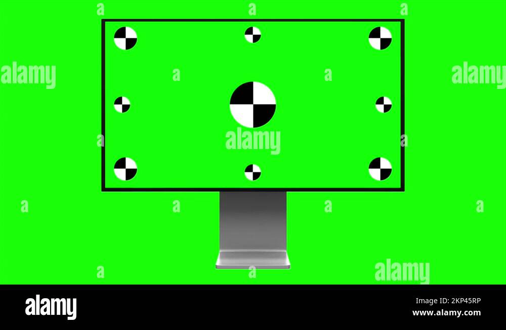 PC computer with a green screen on a green background. Ability to