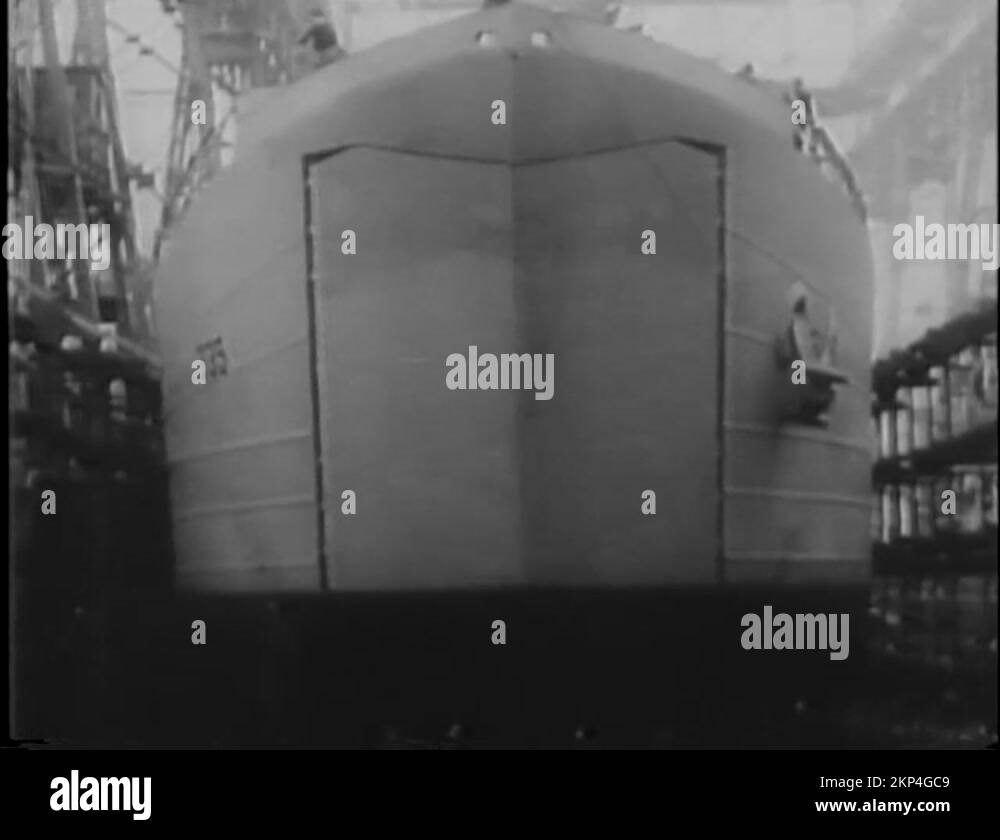 War Effort Shipyards hit alltime record 1942 Shipyards Stock Video Footage Alamy