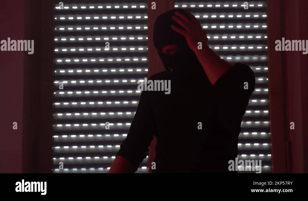 Dangerous serial killer in balaclava killing his victim with knife I