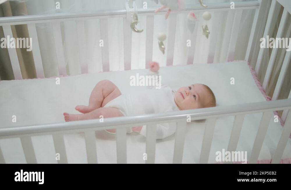 Baby girl sleeping in cot Stock Videos & Footage HD and 4K Video