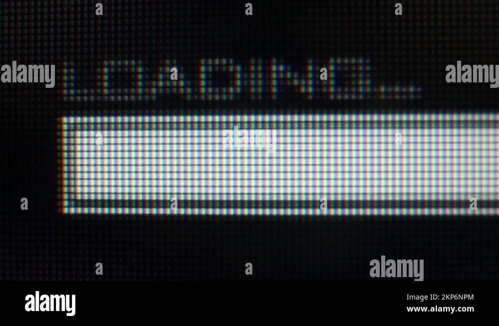 Loading bar flashing on computer screen pixelated Stock Video Footage