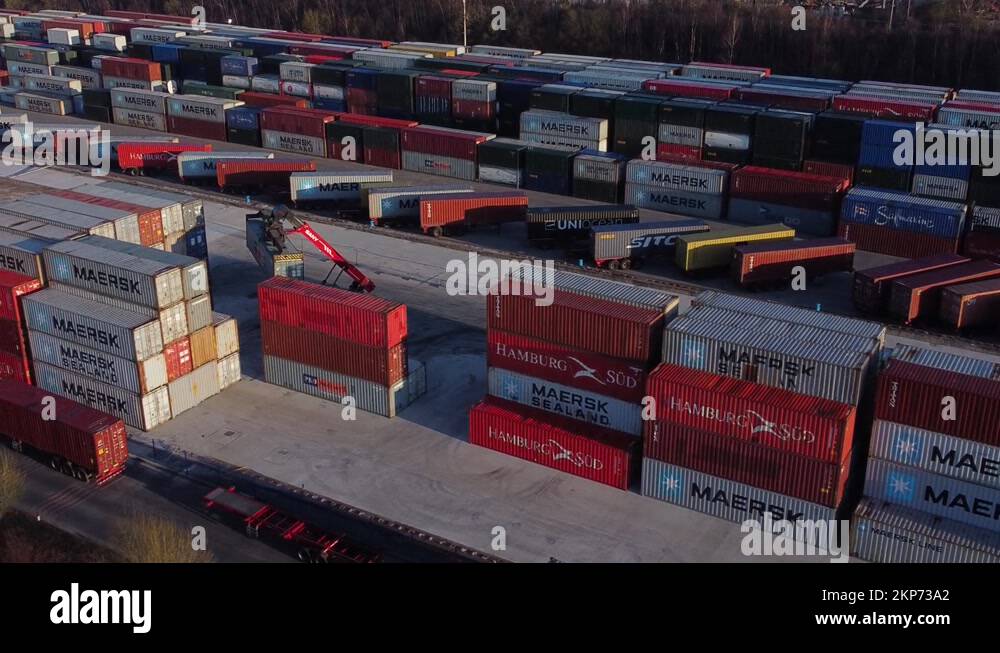 Shipping container crane lift stacking heavy cargo export crate