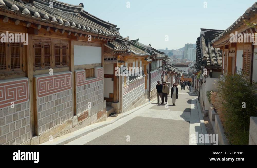 Bukchon Hanok Village. Traditional Korean style architecture in Seoul ...