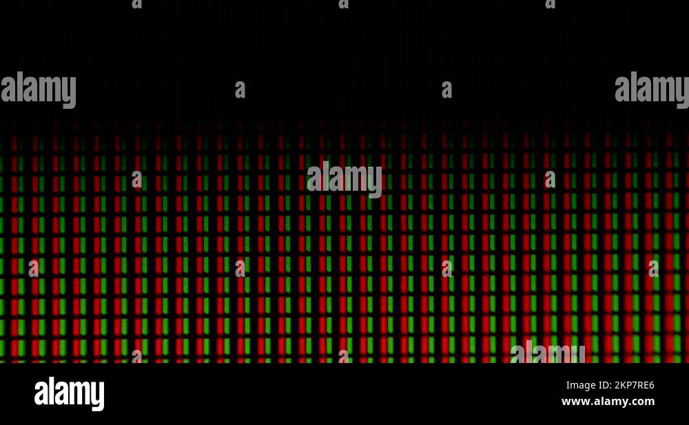 Flashing red and green monitor pixels background dynamics Stock Video