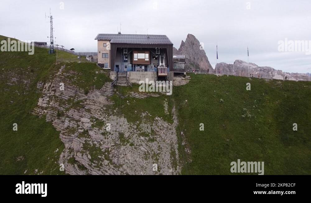 Cable Car Station at Seceda Mountain Peak, Urtijei, South Tyrol