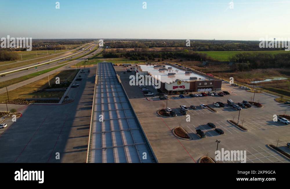Aerial footage of the Melissa Bucees located in Melissa Texas. Camera