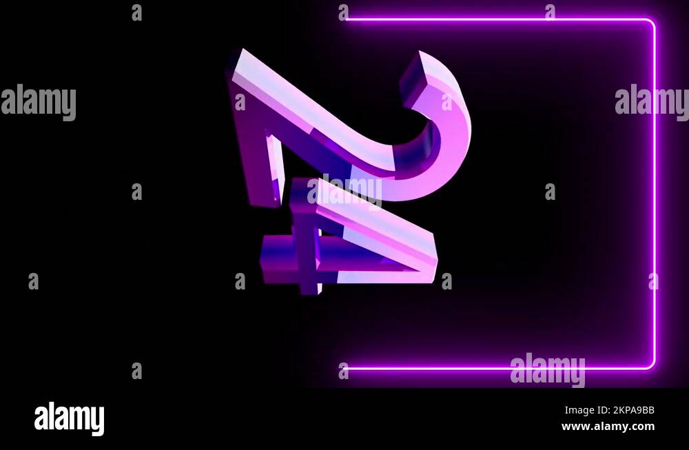 CountDown Number 3D animation neon led background Stock Video Footage ...